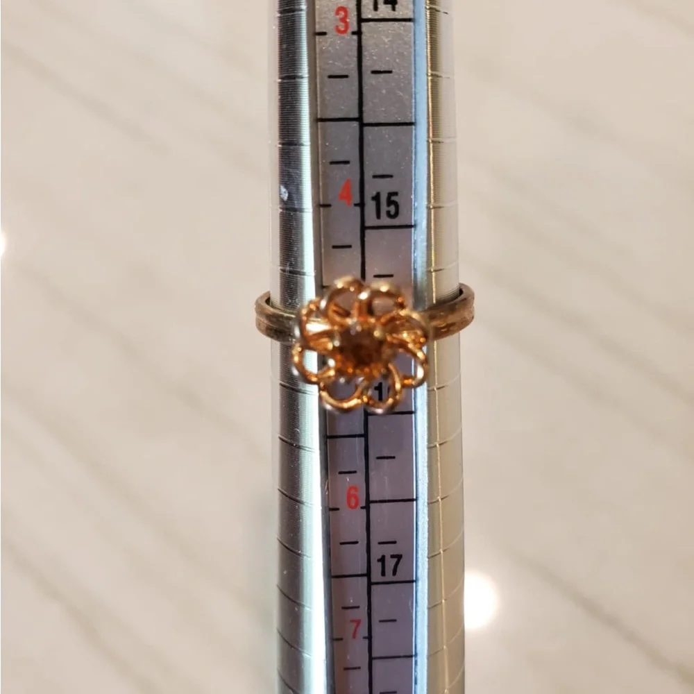 Coventry “Happy Talk” November BIRTHSTONE RING Faux Topaz Flower